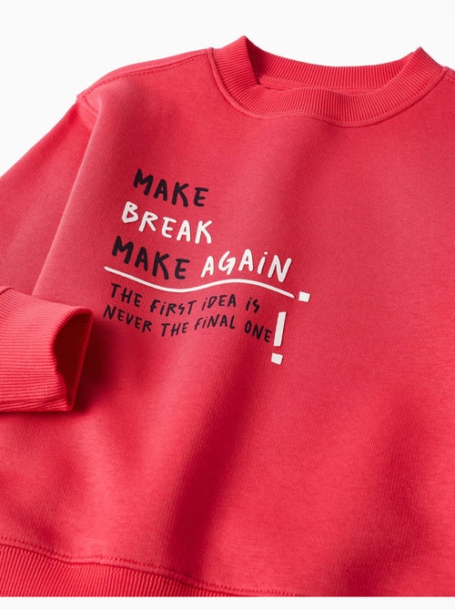 Sweat en coton peigné avec imprimé make again - Kiabi Sweat en coton peigné avec imprimé make again - Kiabi