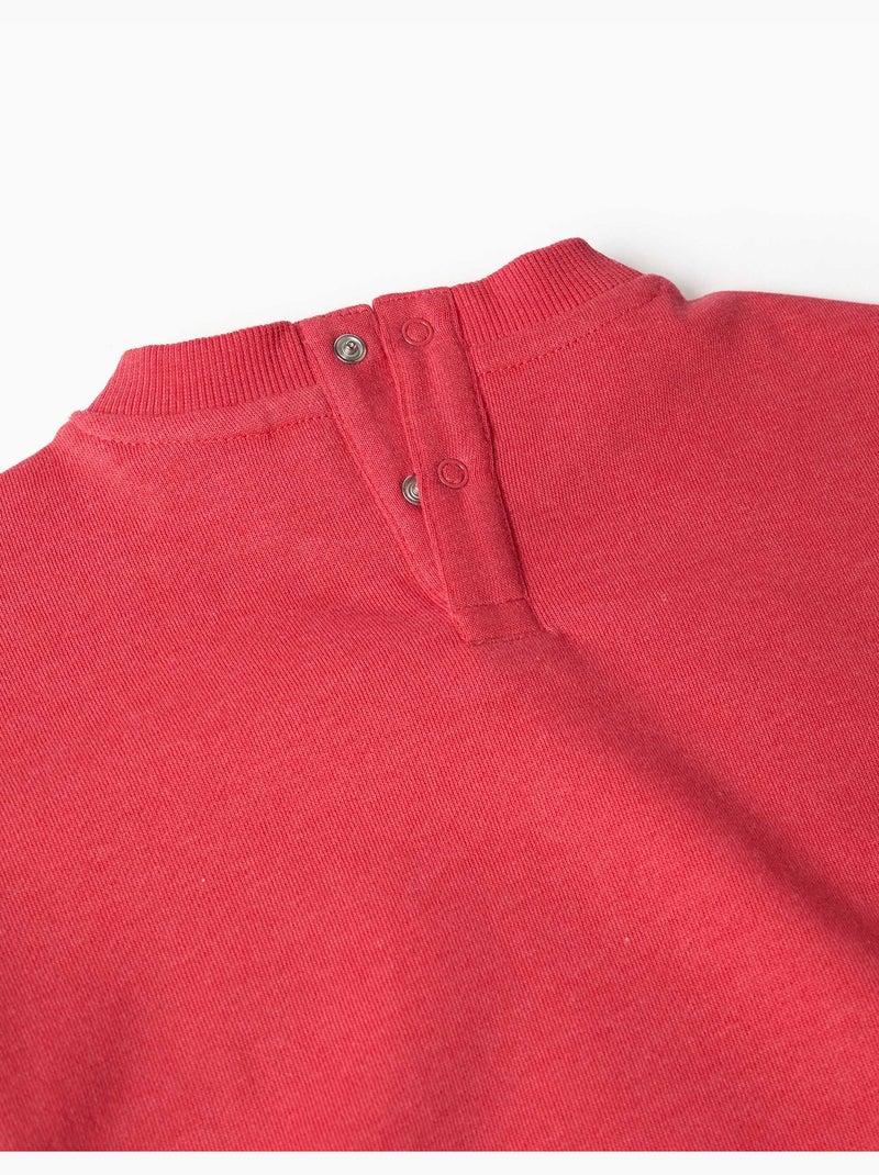 Sweat en coton peigné avec imprimé mickey Rouge - Kiabi