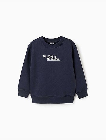 Sweat en coton peigné avec imprimé my home