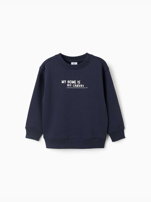 Sweat en coton peigné avec imprimé my home - Kiabi Sweat en coton peigné avec imprimé my home - Kiabi