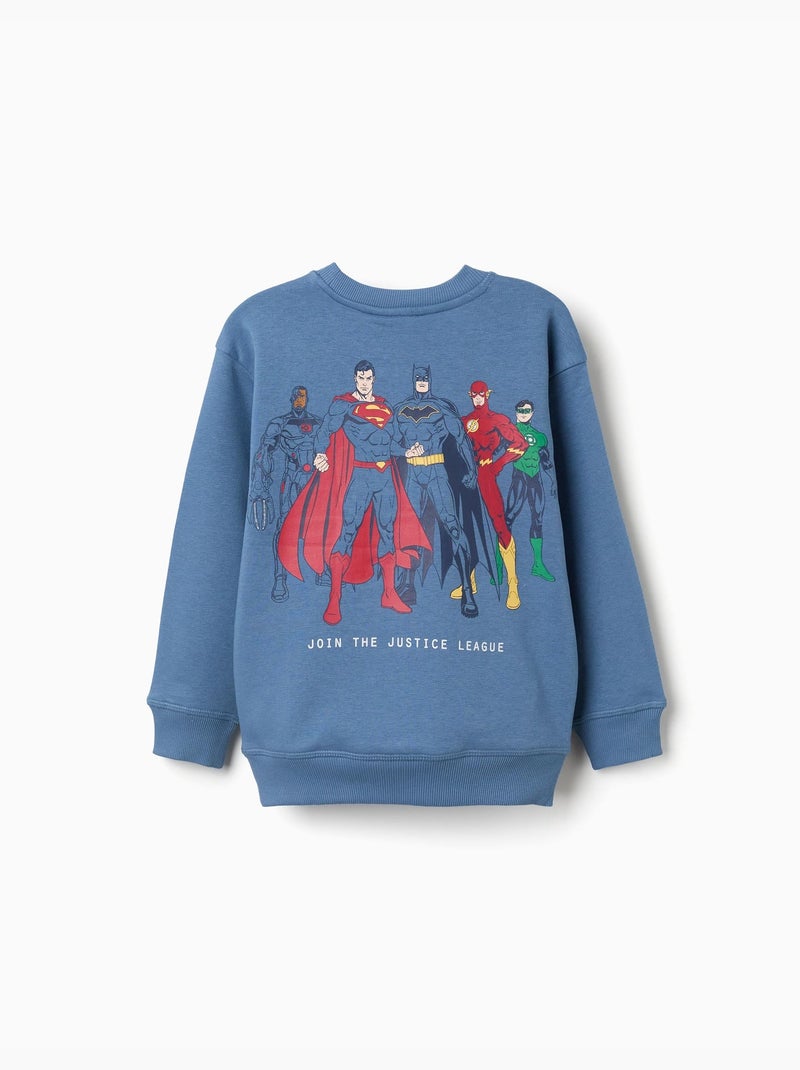 Sweat en coton peigné avec imprimés Justice League Bleu Bleu - Kiabi