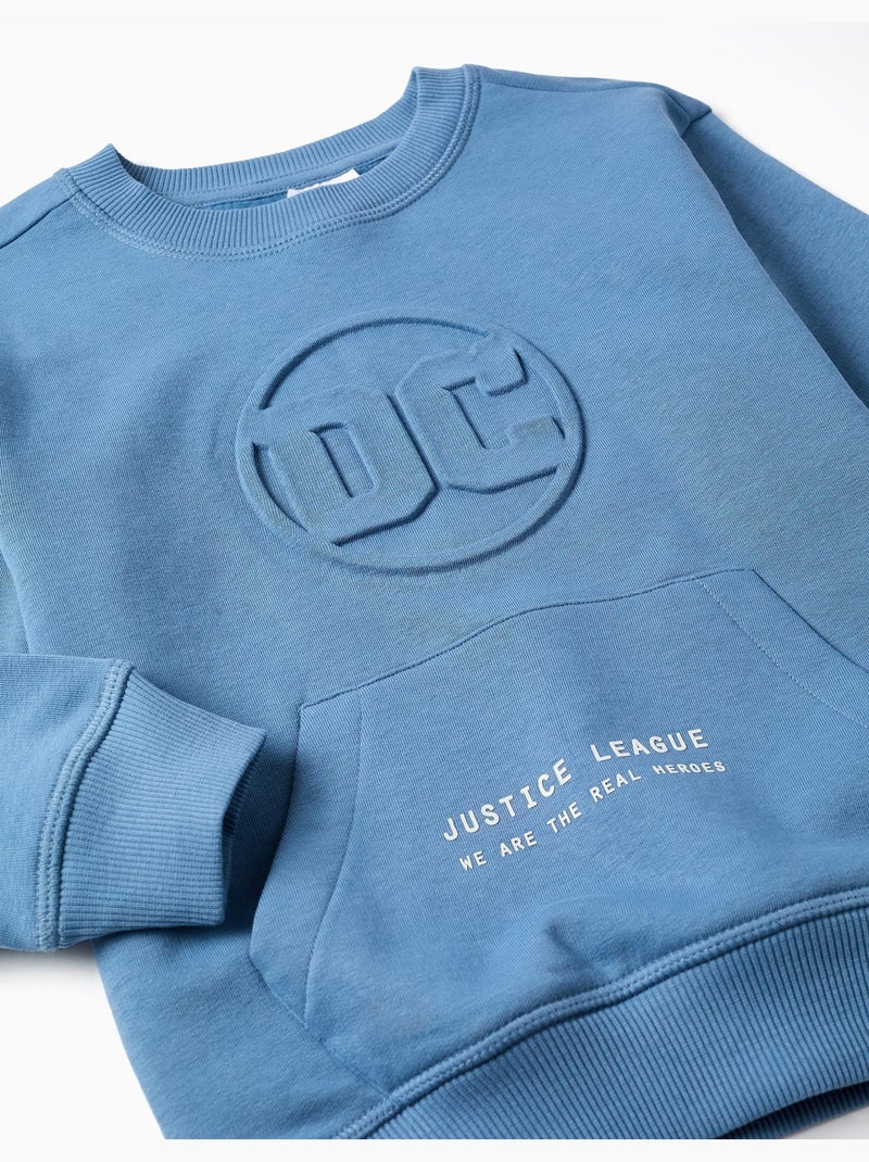 Sweat en coton peigné avec imprimés Justice League Bleu Bleu - Kiabi