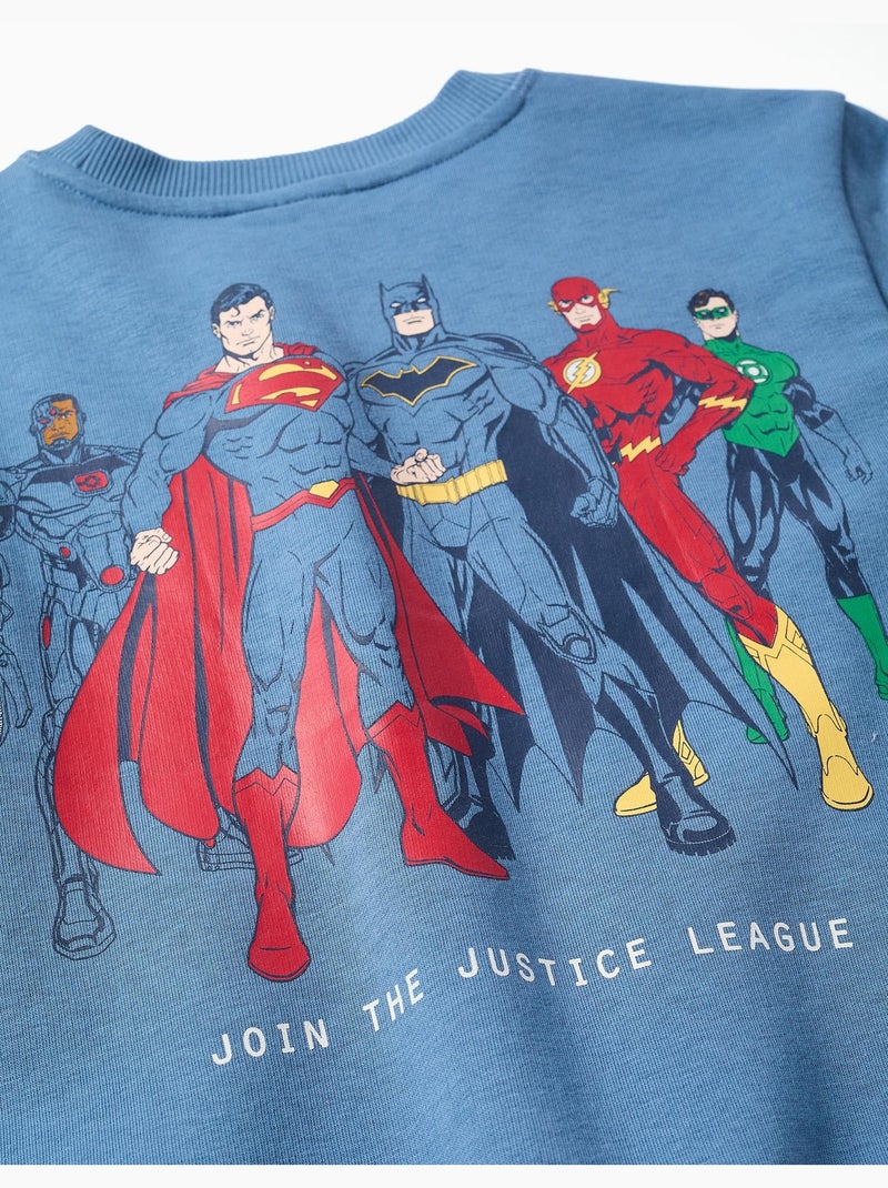 Sweat en coton peigné avec imprimés Justice League Bleu Bleu - Kiabi