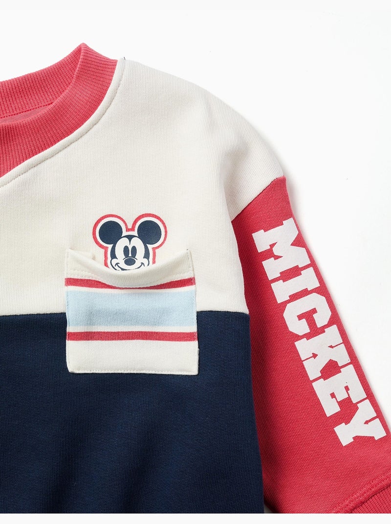 Sweat en coton peigné avec imprimés mickey Bleu foncé - Kiabi