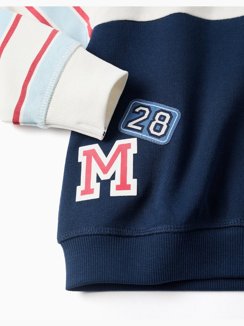 Sweat en coton peigné avec imprimés mickey Bleu foncé - Kiabi