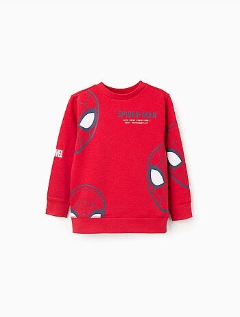 Sweat en coton peigné avec imprimés Spider-Man