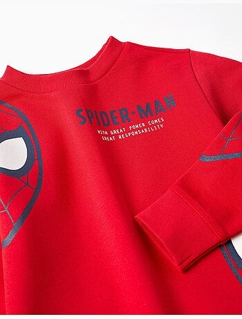 Sweat en coton peigné avec imprimés Spider-Man