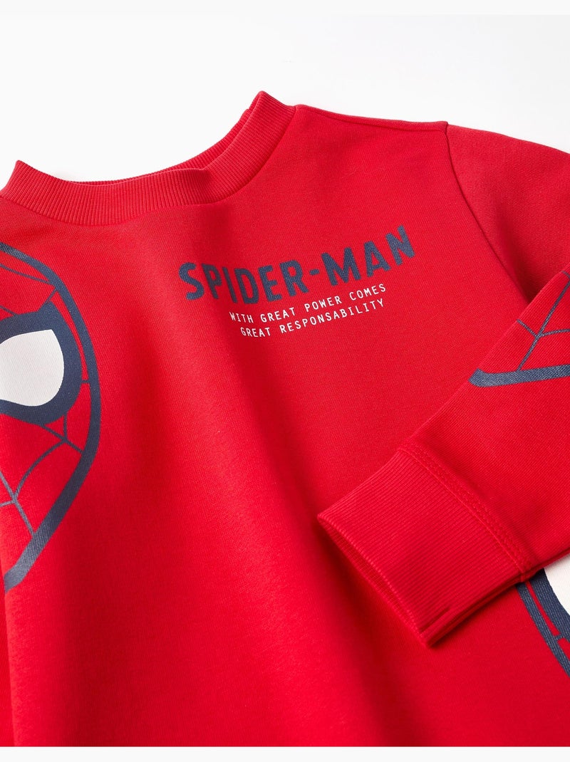 Sweat en coton peigné avec imprimés Spider-Man Rouge - Kiabi