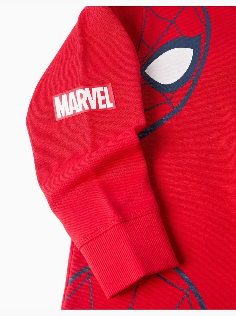 Sweat en coton peigné avec imprimés Spider-Man Rouge - Kiabi