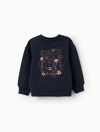 Sweat en coton peigné avec motif art et nature