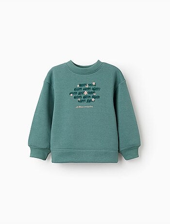 Sweat en coton peigné avec motif art et nature