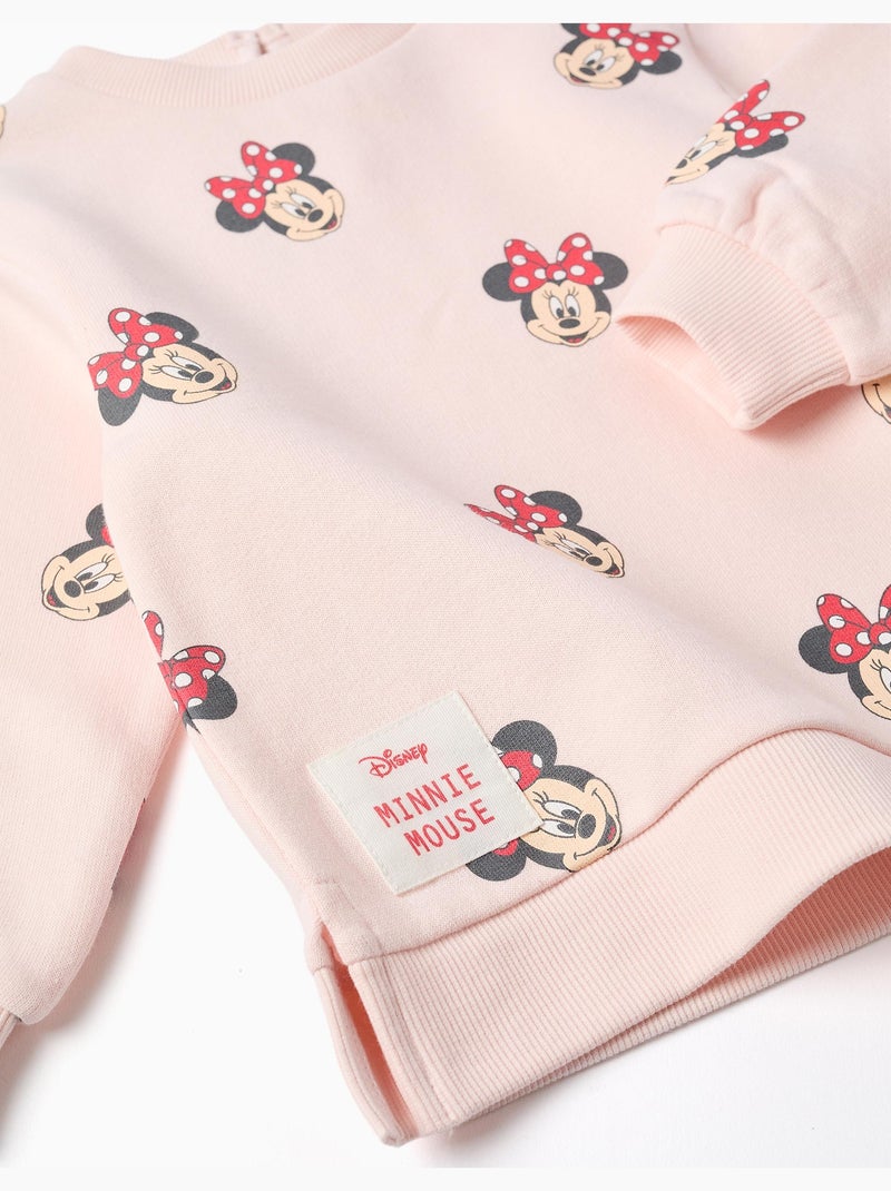 Sweat en coton peigné avec motif Minnie Rose clair - Kiabi