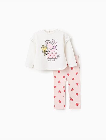 Sweat en coton peigné Peppa Pig + legging