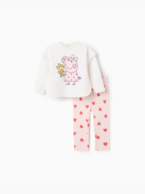 Sweat en coton peigné Peppa Pig + legging - Kiabi