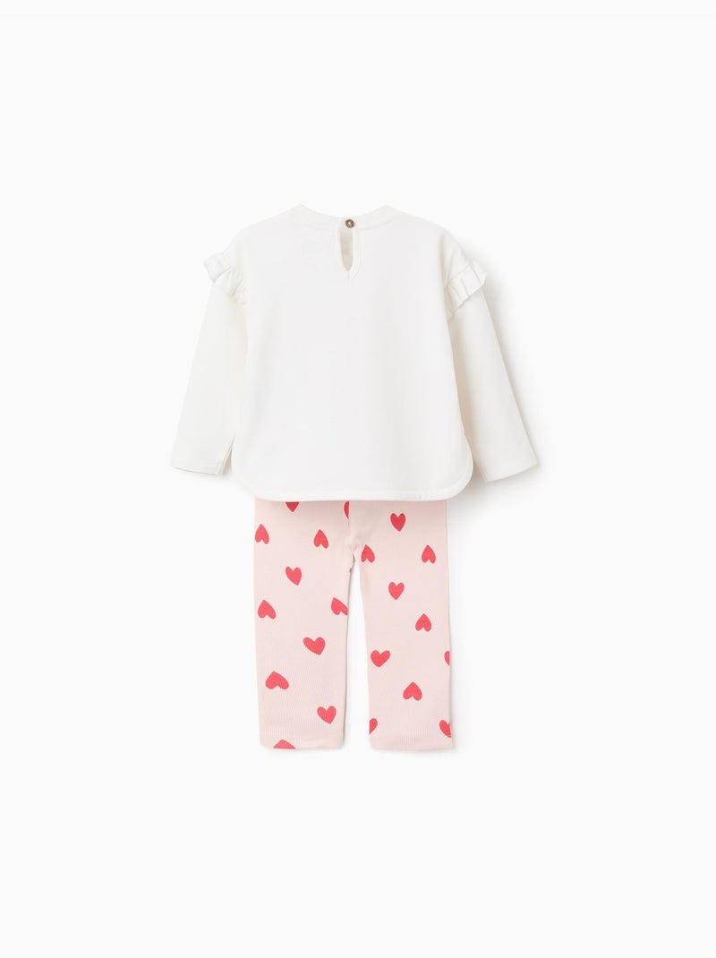 Sweat en coton peigné Peppa Pig + legging Rose clair - Kiabi
