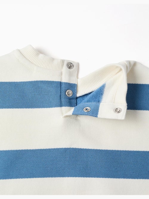 Sweat en coton peigné rayé avec imprimé Mickey - Kiabi