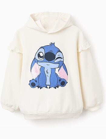 Sweat en coton polyester peigné avec Capuche et Paillettes Lilo et Stitch