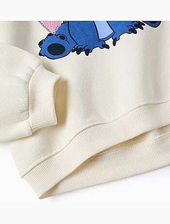 Sweat en coton polyester peigné avec Capuche et Paillettes Lilo et Stitch