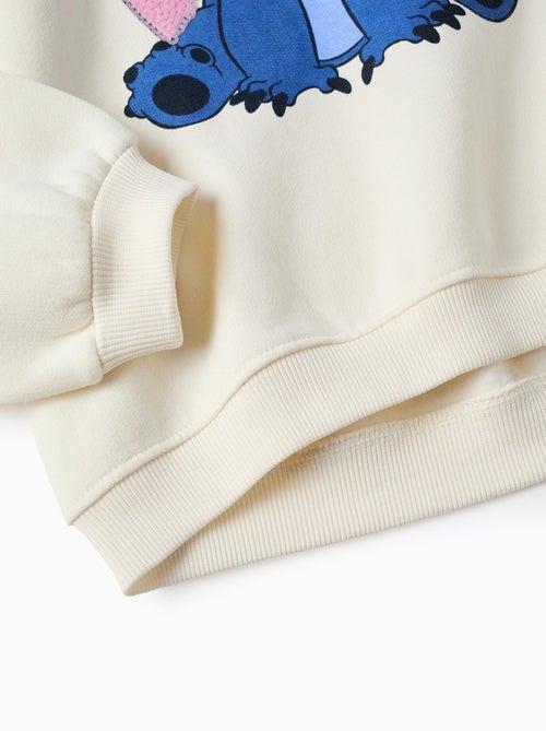 Sweat en coton polyester peigné avec Capuche et Paillettes Lilo et Stitch - Kiabi