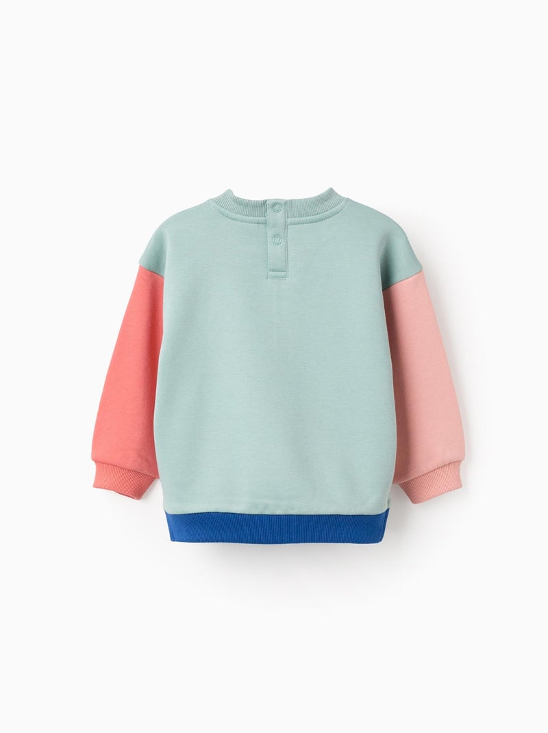 Sweat en coton polyester peigné avec Color Block Blanc - Kiabi