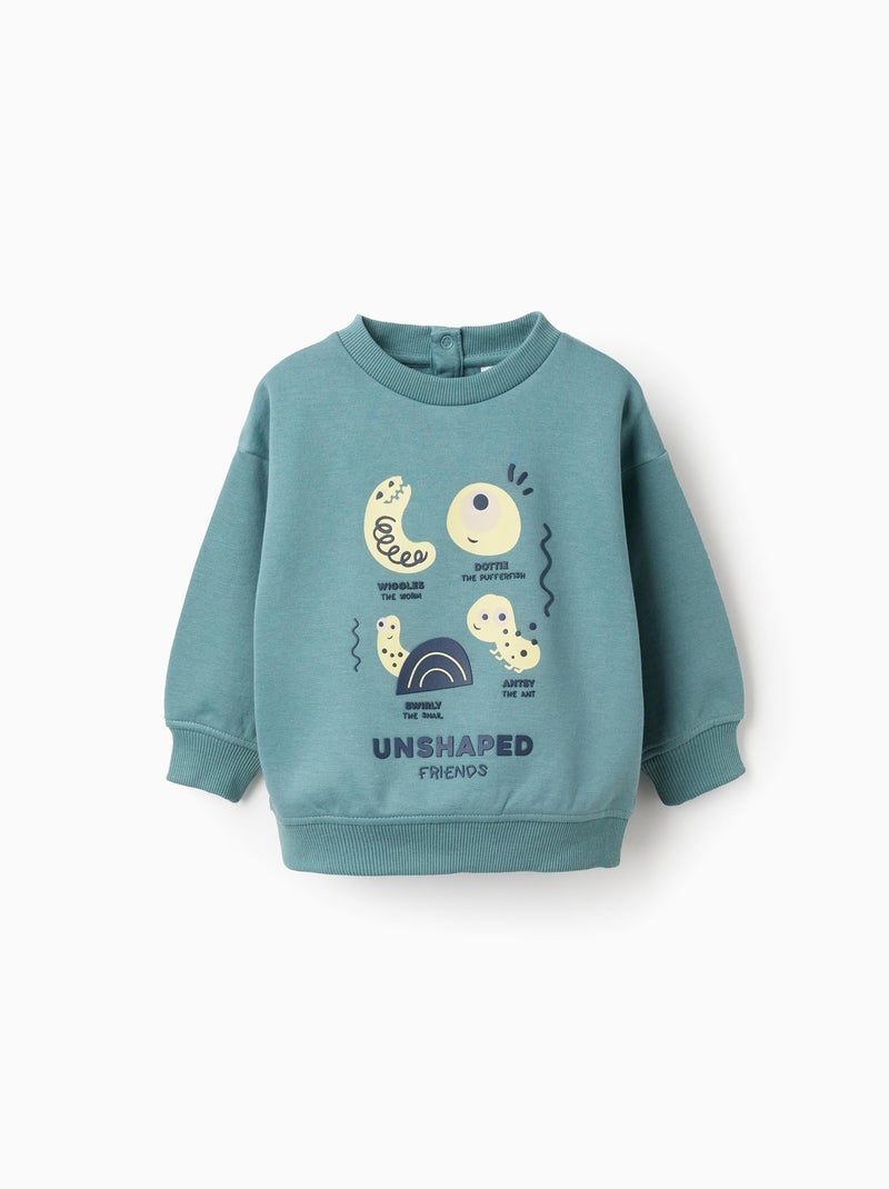 Sweat en coton polyester peigné avec Imprimé Bleu clair - Kiabi