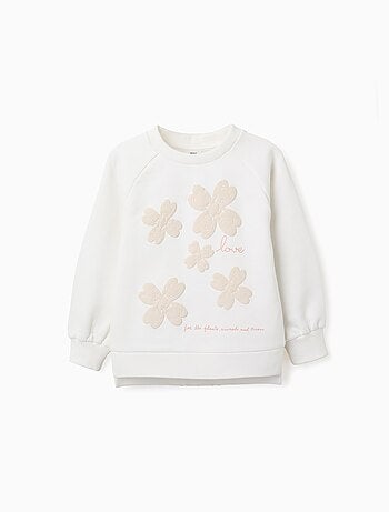 Sweat en coton polyester peigné avec Imprimé en Relief