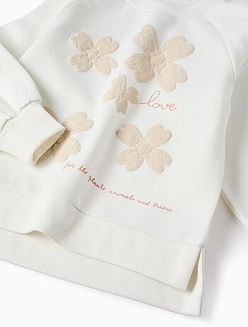 Sweat en coton polyester peigné avec Imprimé en Relief
