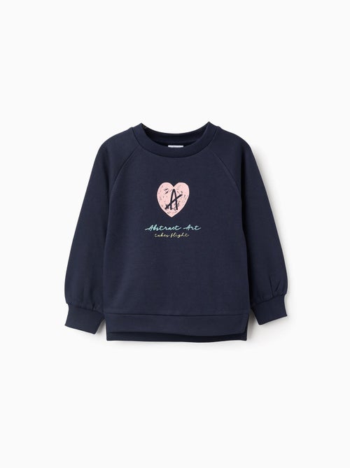 Sweat en coton polyester peigné avec Imprimé en Relief - Kiabi
