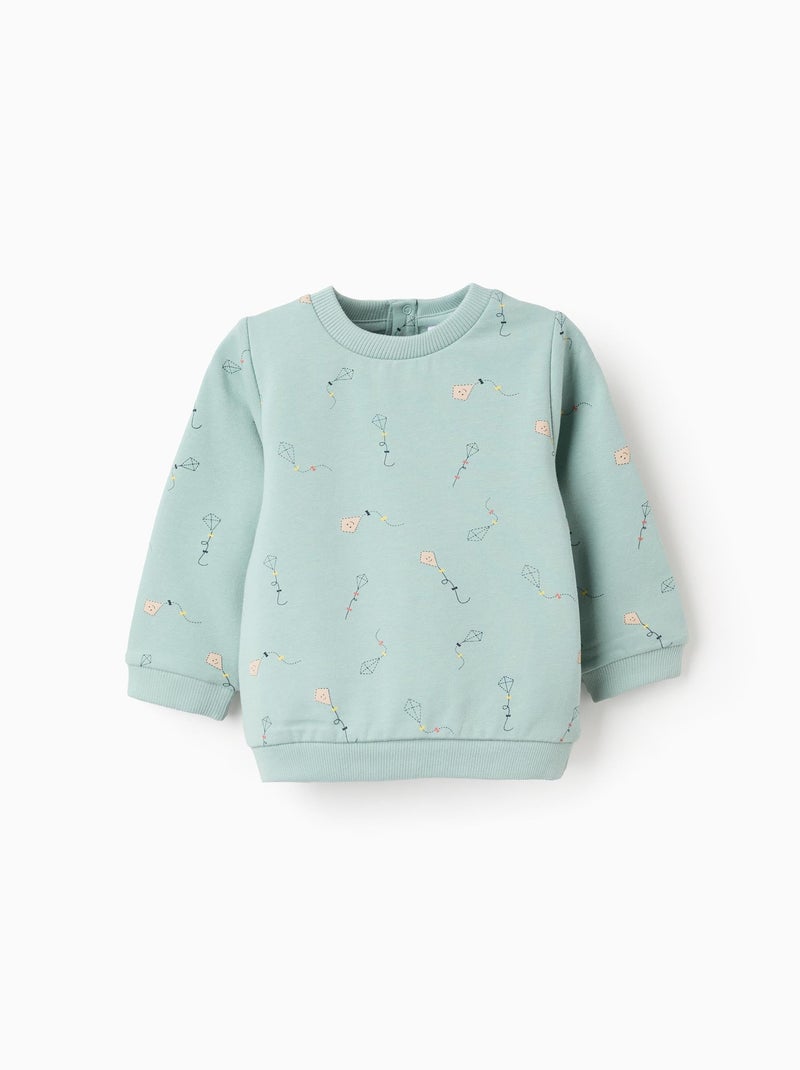 Sweat en coton polyester peigné avec Motif Perroquet Vert clair - Kiabi
