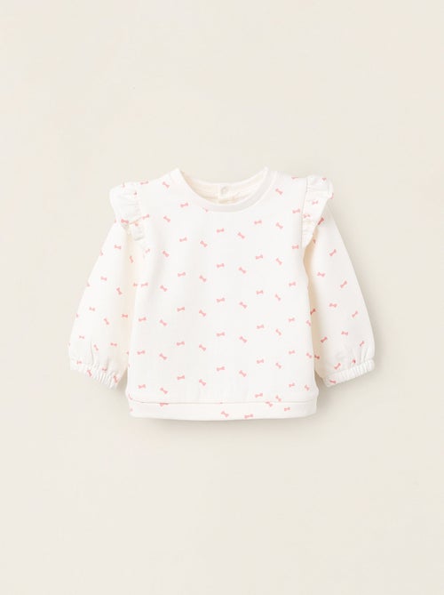Sweat en coton polyester peigné avec Volants - Kiabi