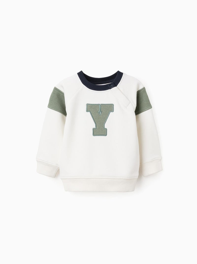 Sweat en coton polyester Peigné Blanc - Kiabi
