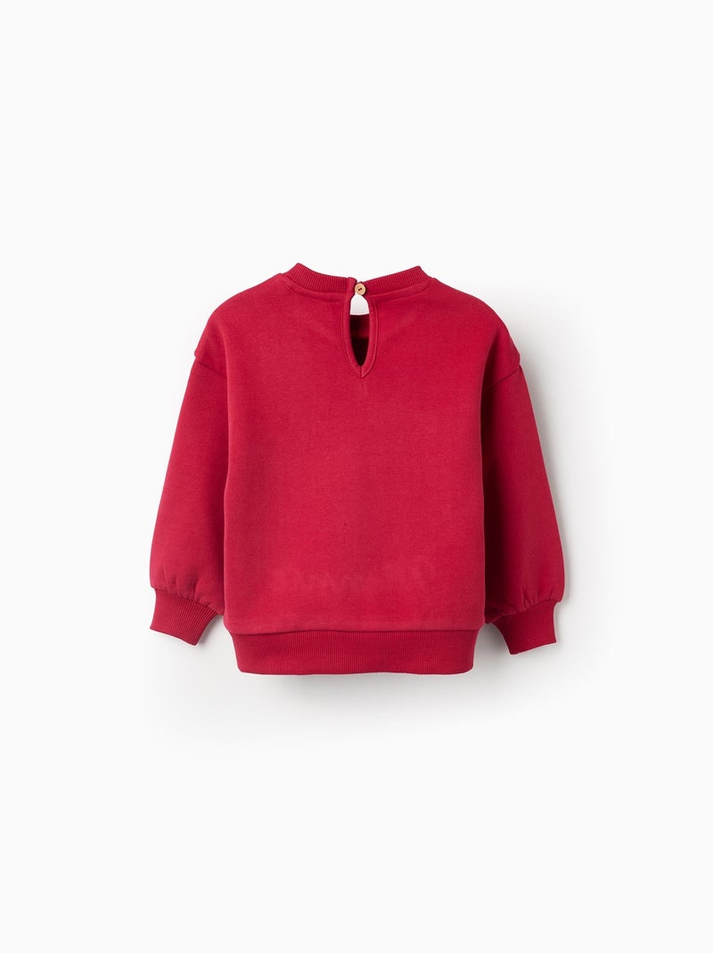 Sweat en coton polyester peigné de Noël Minnie Rouge foncé - Kiabi