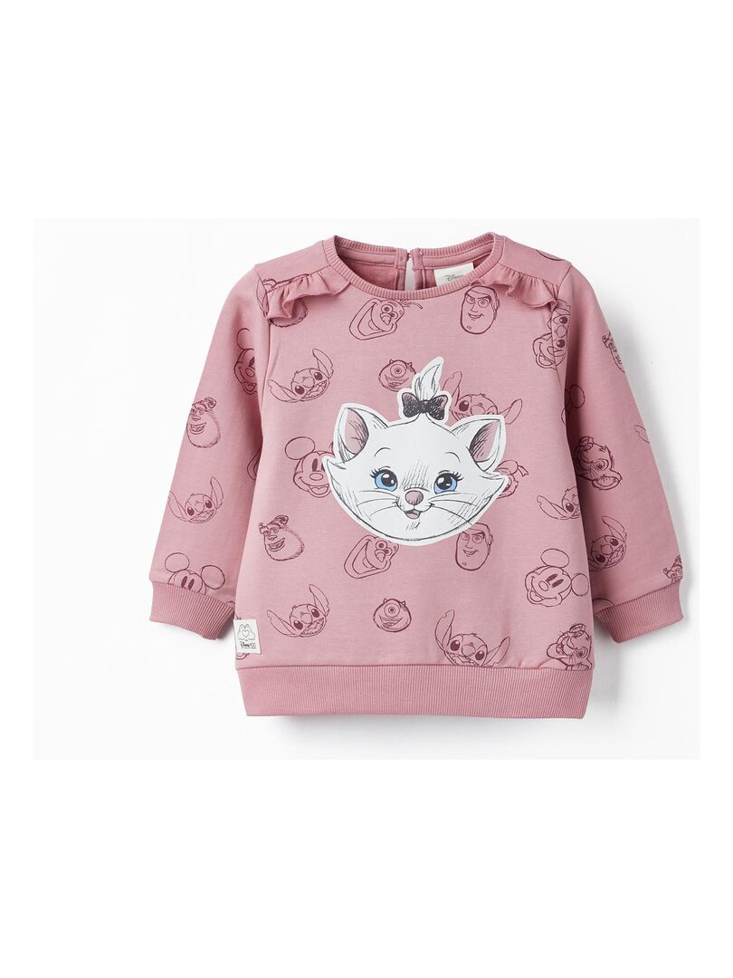 Sweat en coton pour bebe fille Disney 100 Ans Marie DISNEY Rose clair Kiabi nu