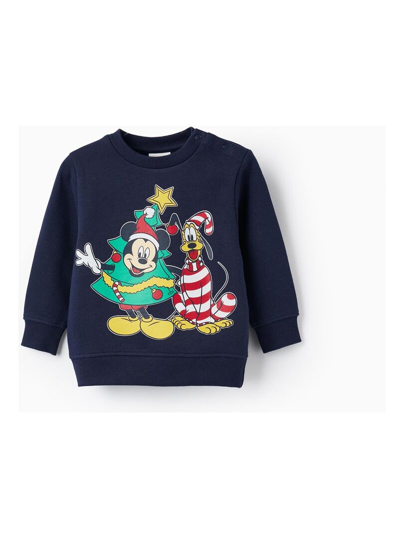 Sweat en coton pour bébé 'Mickey & Friends - Noël'   MICKEY Bleu foncé - Kiabi