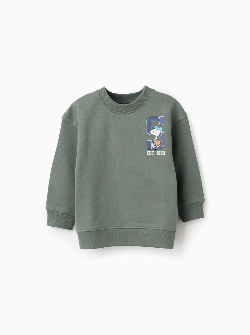 Sweat en Coton Snoopy Vert foncé - Kiabi