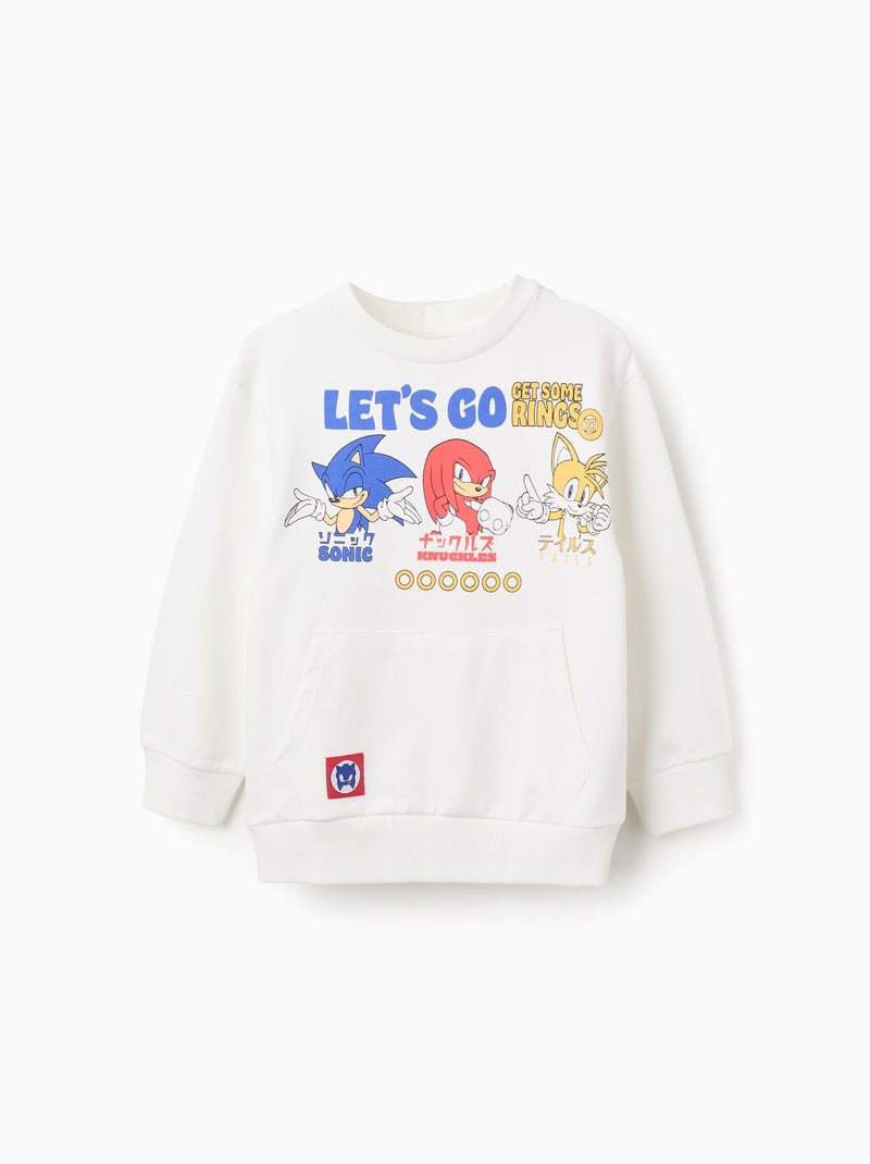 Sweat en Coton Sonic Blanc - Kiabi