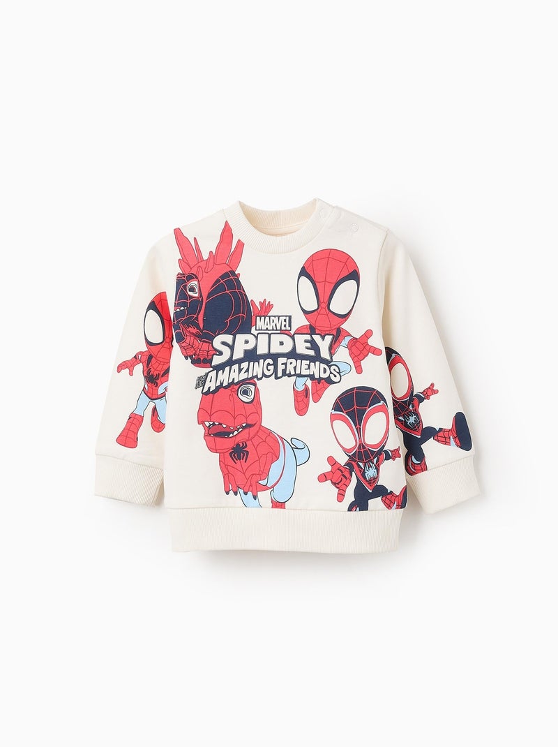 Sweat en Coton 'Spider-Man' Blanc - Kiabi