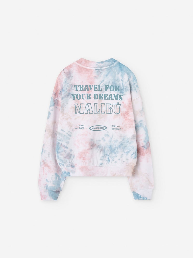 Sweat en Coton Tie Dye Blanc - Kiabi