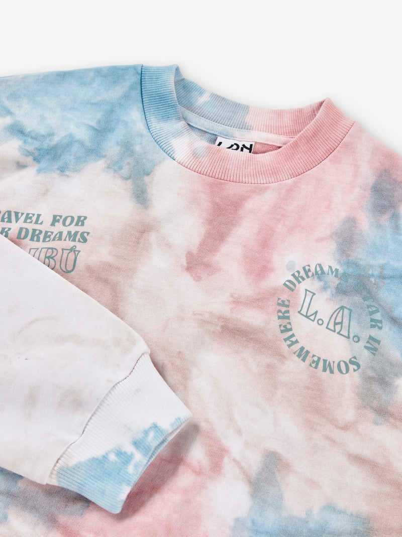 Sweat en Coton Tie Dye Blanc - Kiabi