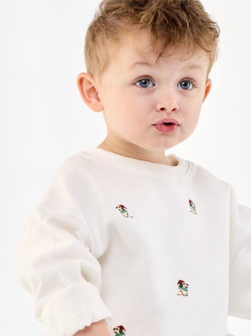 Sweat en French Terry avec broderies - Kiabi Sweat en French Terry avec broderies - Kiabi