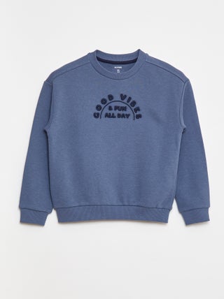 Sweat en french terry avec message brodé