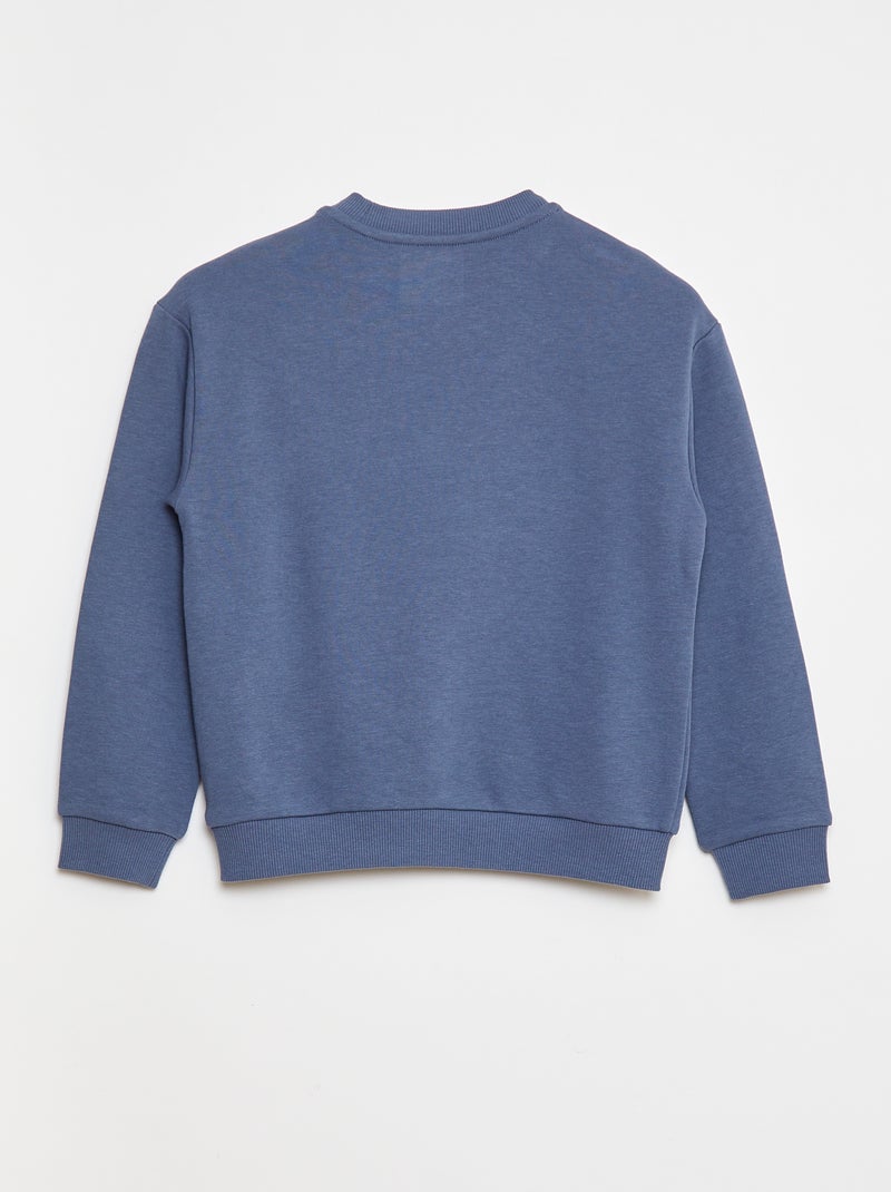 Ferna Ls Cropped Teddy Sweat Chambray Blue