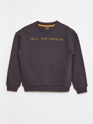 Sweat en french terry avec message brodé