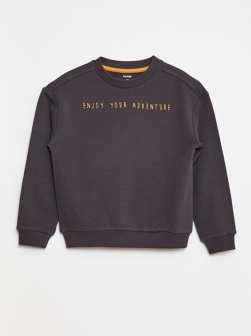 Sweat en french terry avec message brodé - Kiabi