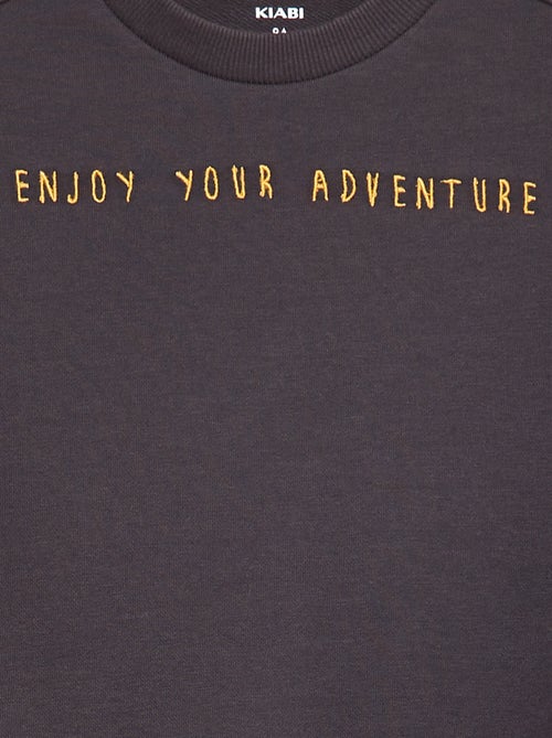 Sweat en french terry avec message brodé - Kiabi