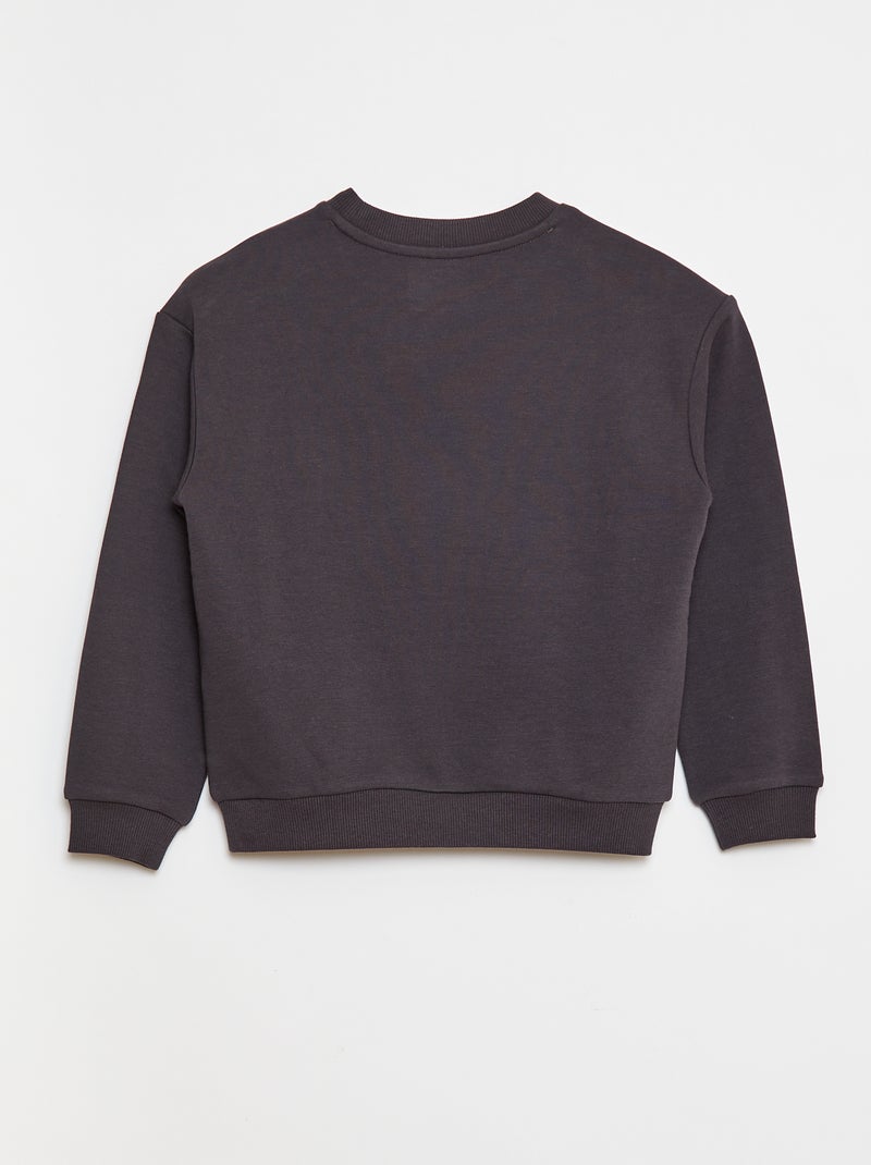 Sweat en french terry avec message brodé Noir - Kiabi