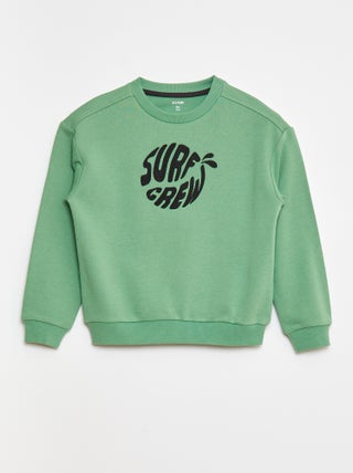 Sweat en french terry avec message brodé