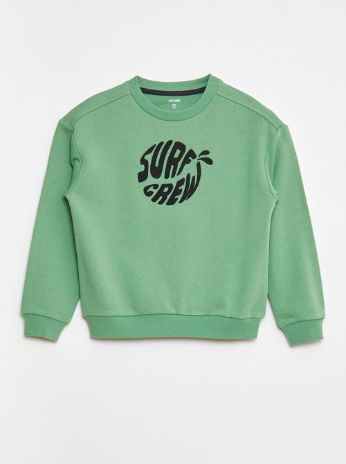 Sweat en french terry avec message brodé - Kiabi