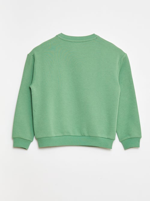 Sweat en french terry avec message brodé - Kiabi