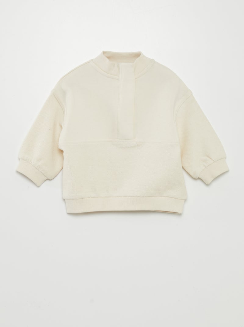 Sweat en french terry Blanc - Kiabi
